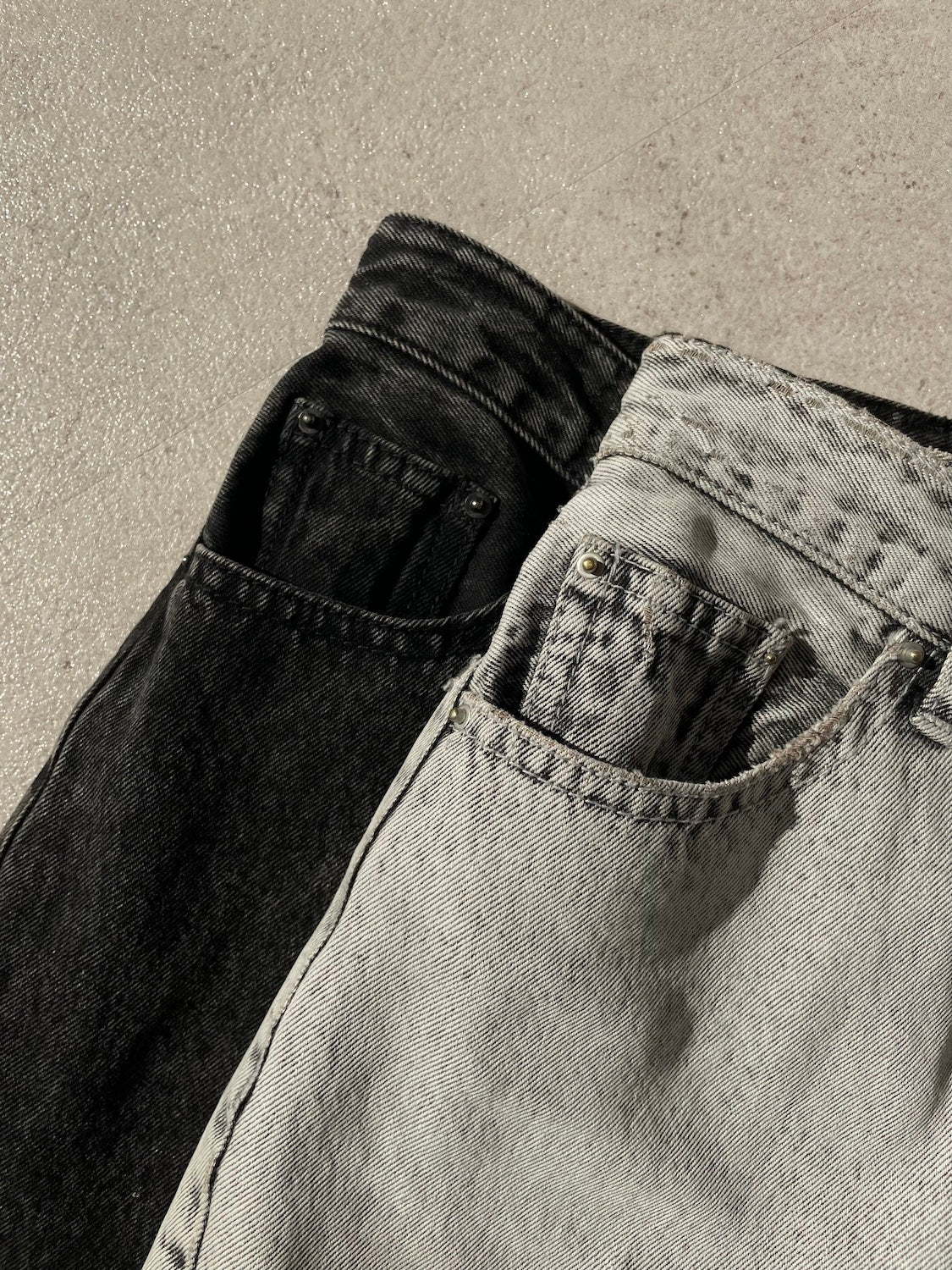 Washed Wide Stone Denim