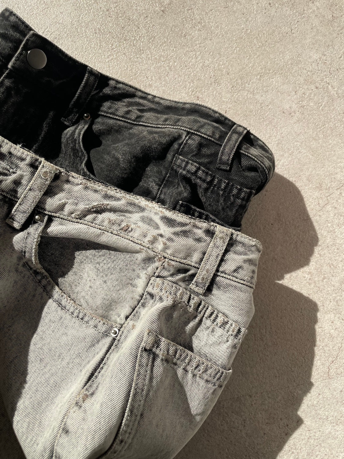 Washed Wide Stone Denim