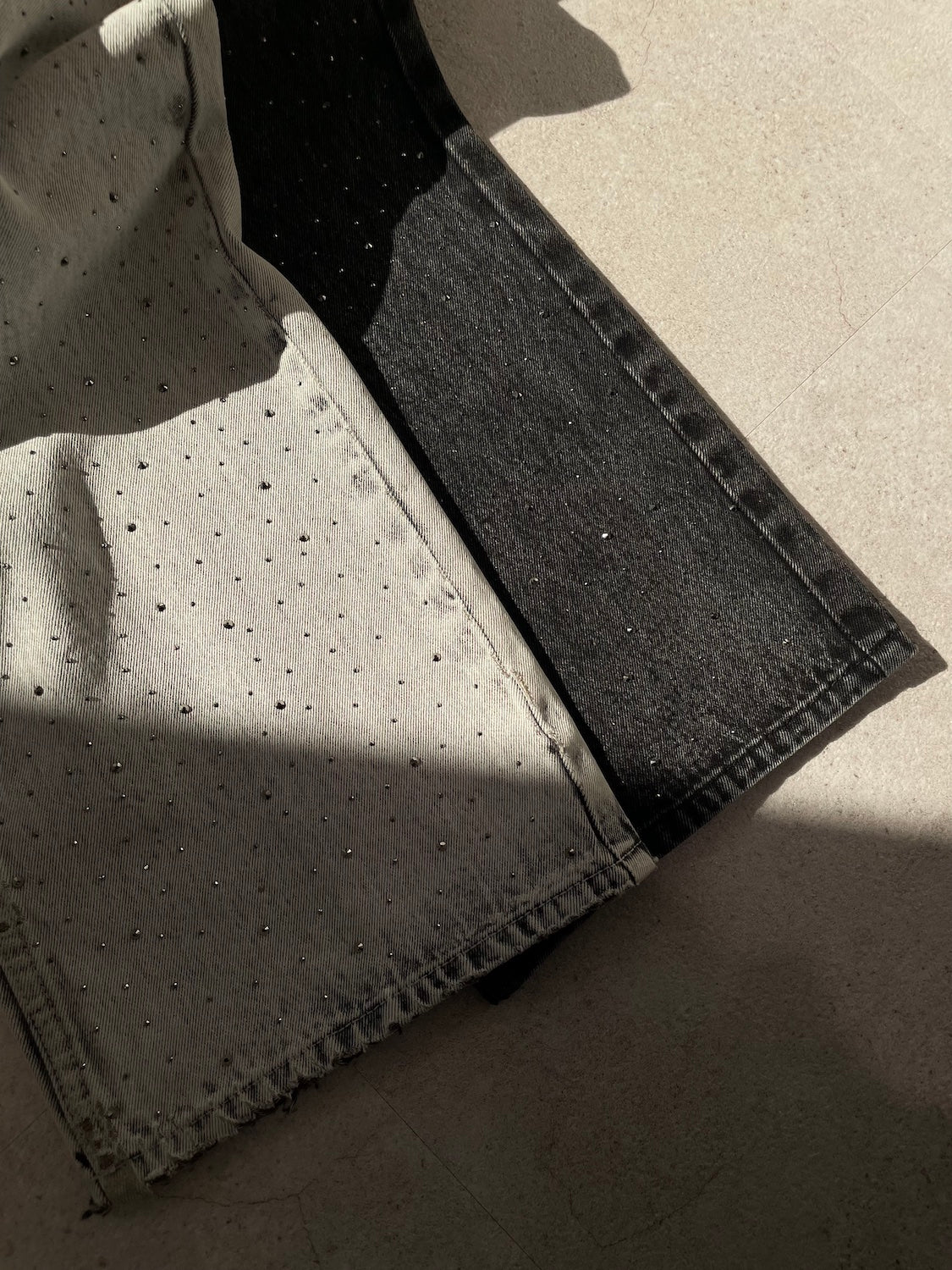 Washed Wide Stone Denim