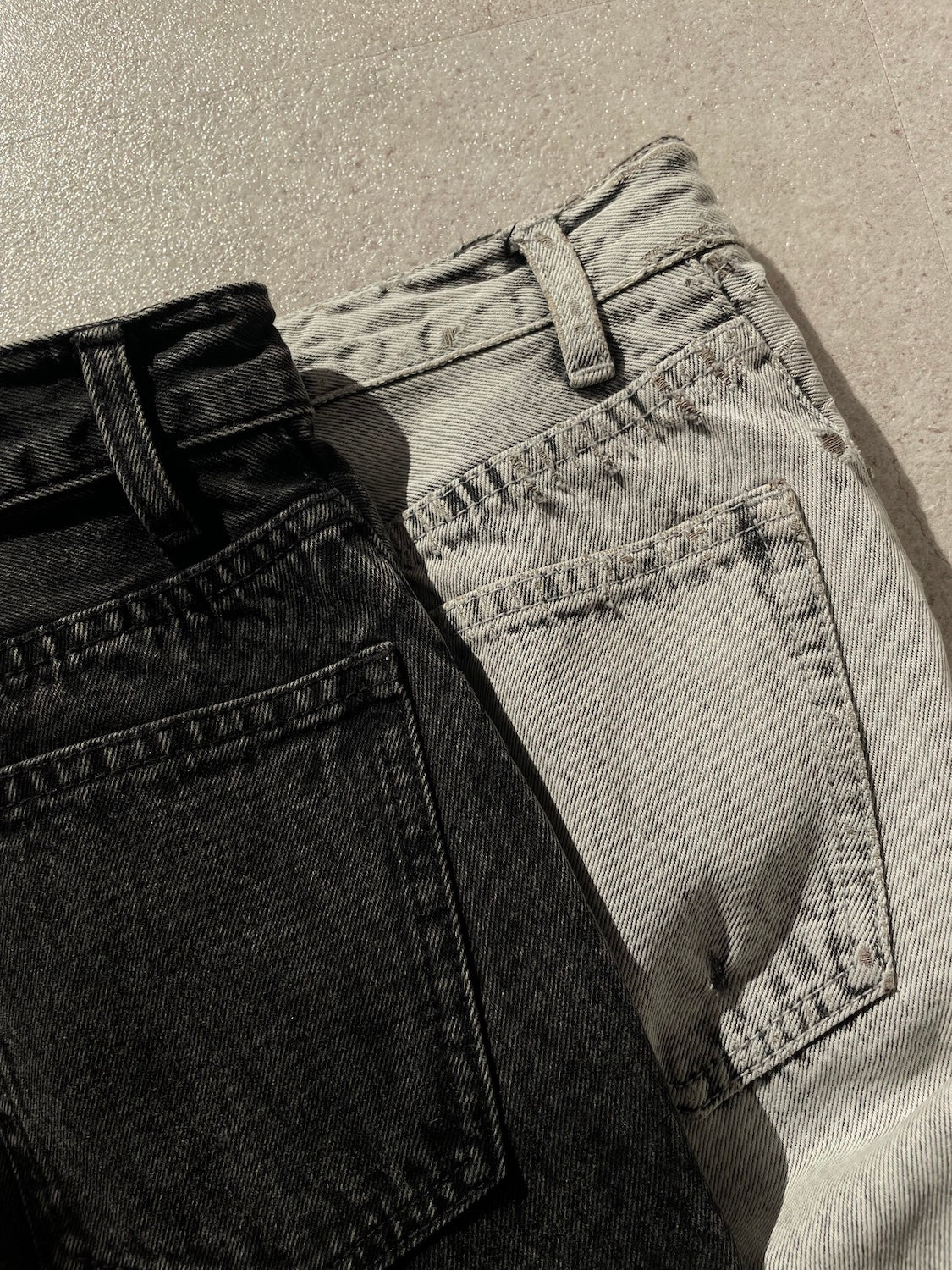 Washed Wide Stone Denim