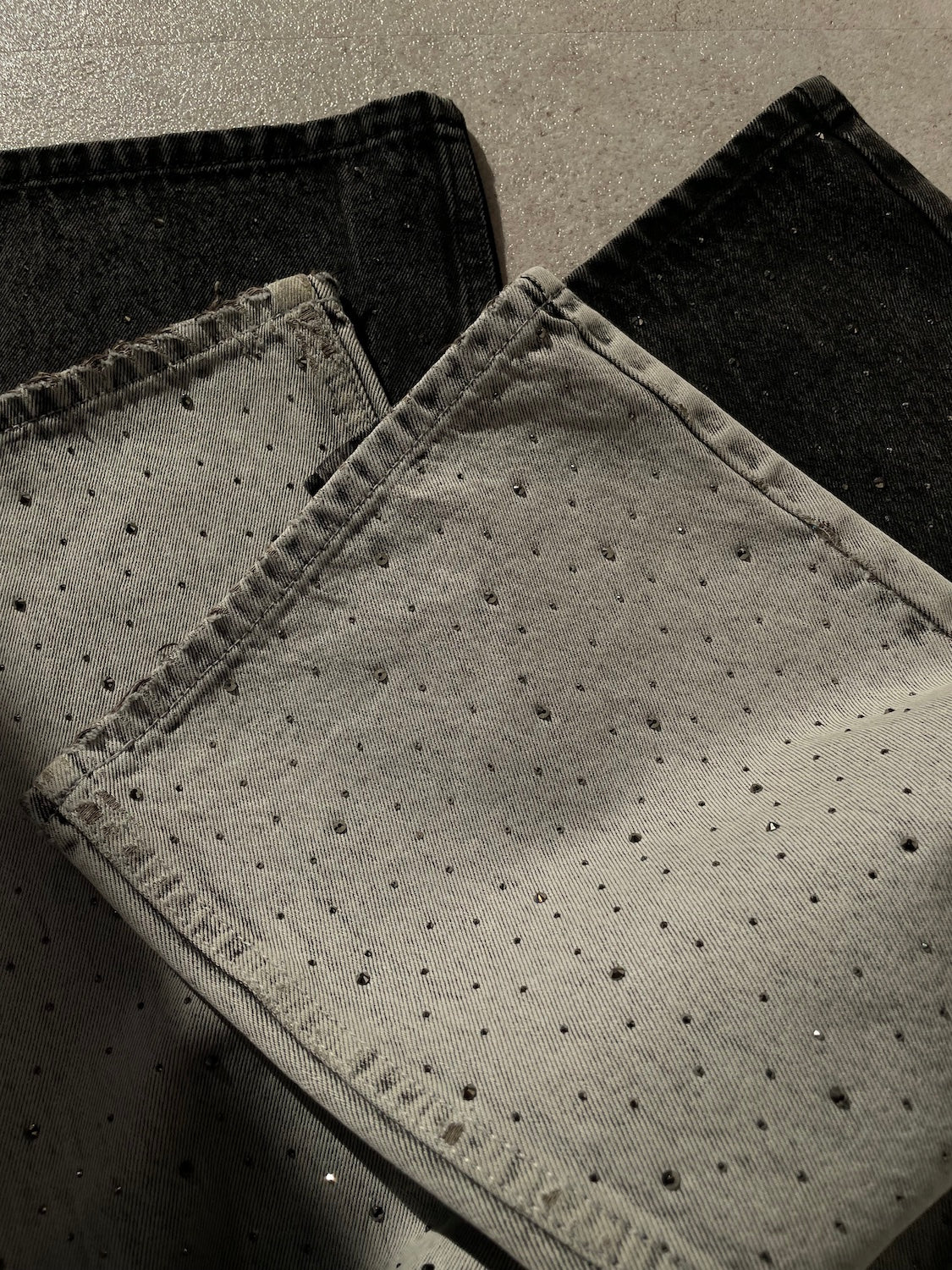 Washed Wide Stone Denim
