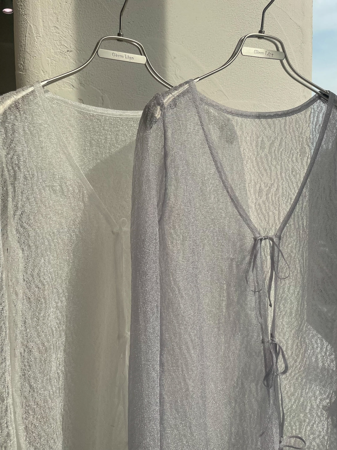 Point Ribbon Sheer Knit Gown