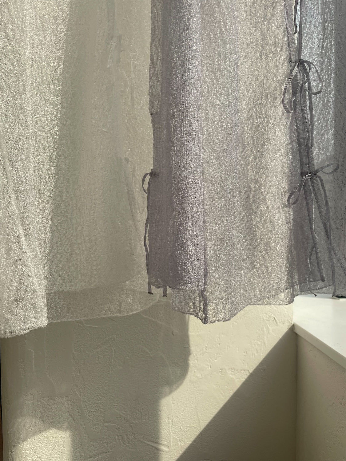 Point Ribbon Sheer Knit Gown