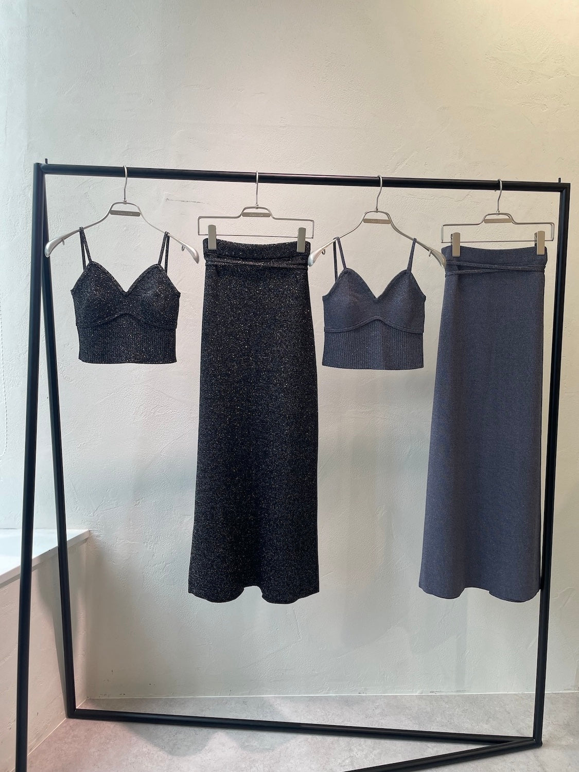 Glitter Skirt Knit Set