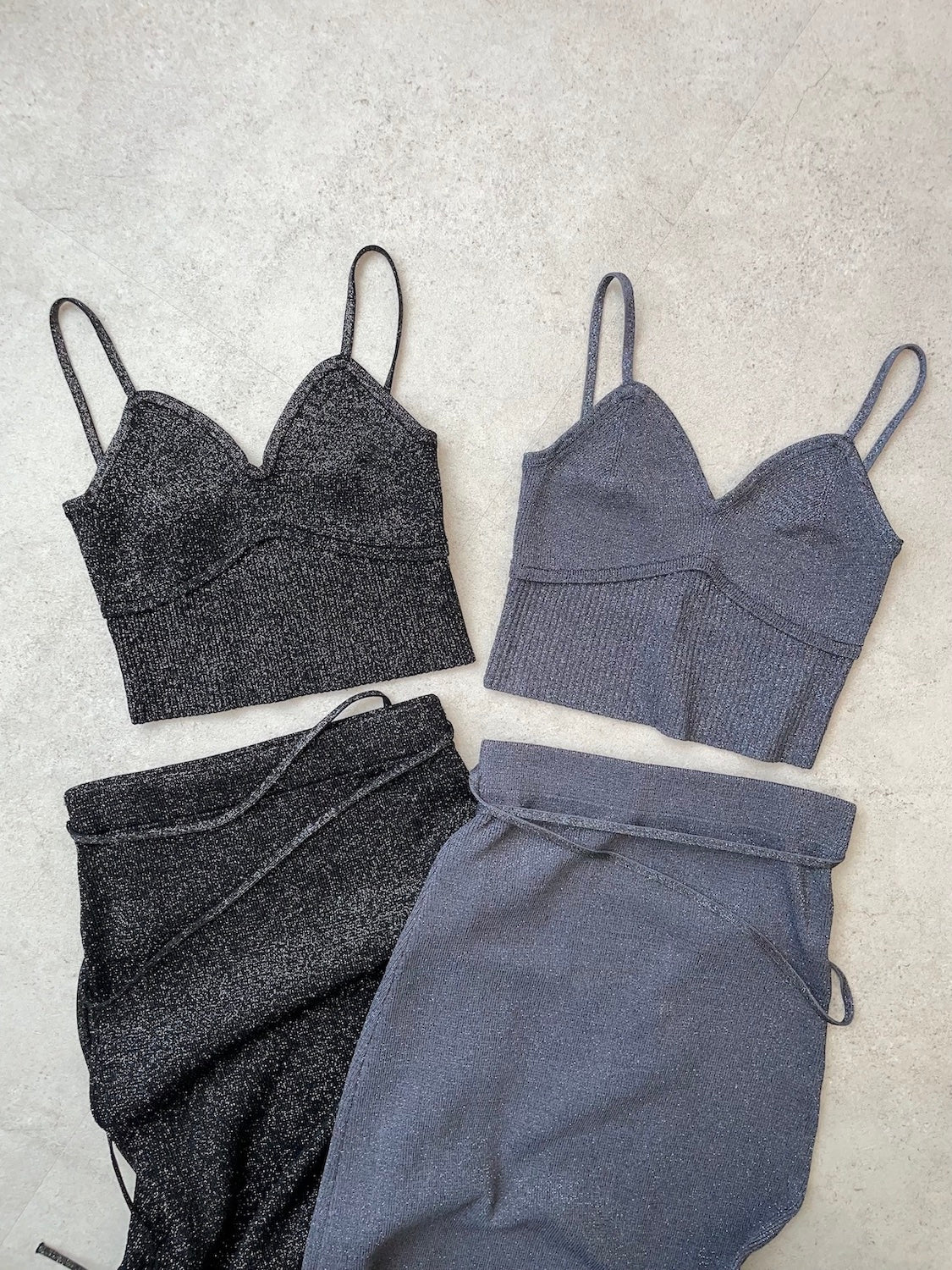 Glitter Skirt Knit Set