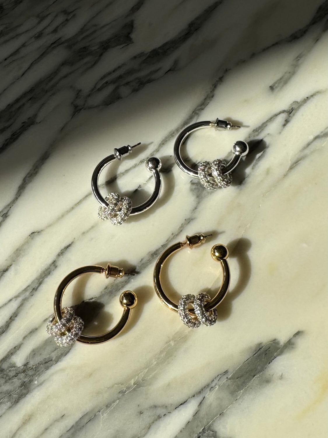 Twin Pavé Stone Ring and Earrings