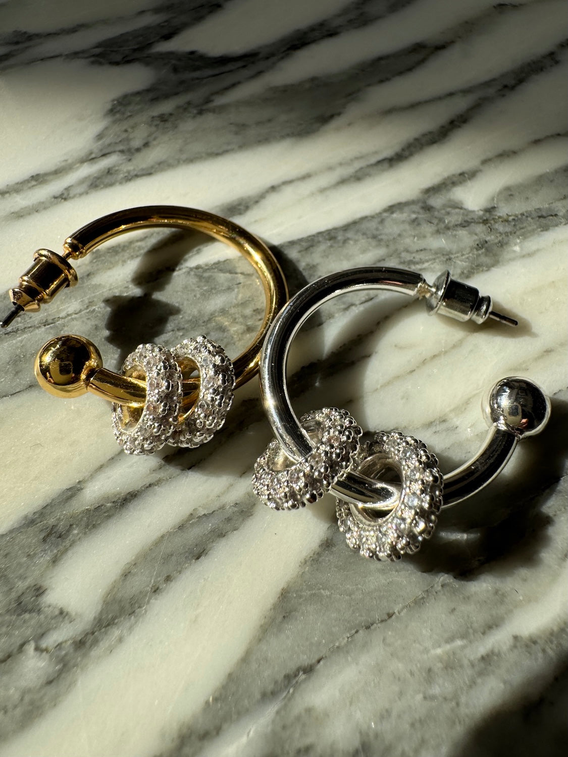 Twin Pavé Stone Ring and Earrings