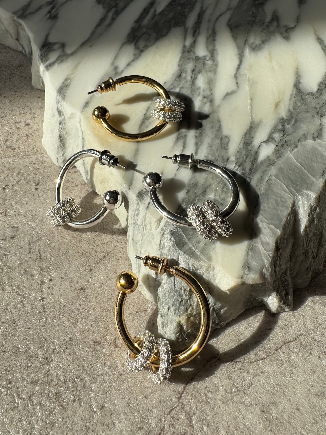 Twin Pavé Stone Ring and Earrings