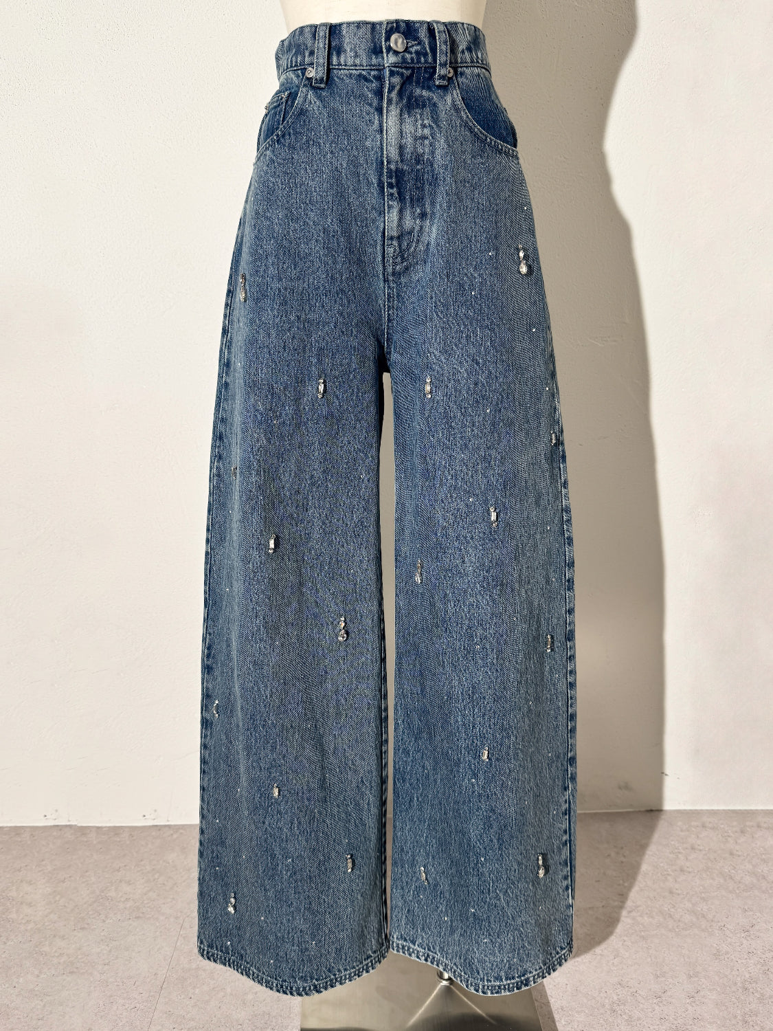 Multi ビジュー ワイド DENIM パンツ
