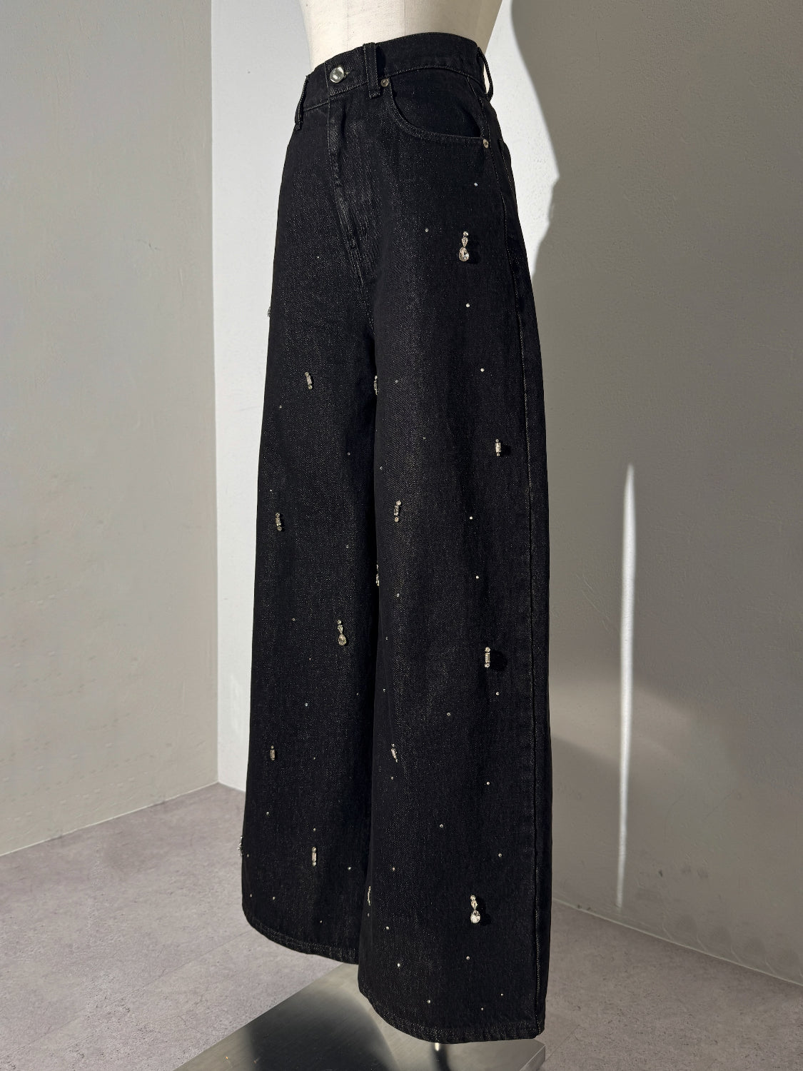 Multi ビジュー ワイド DENIM パンツ