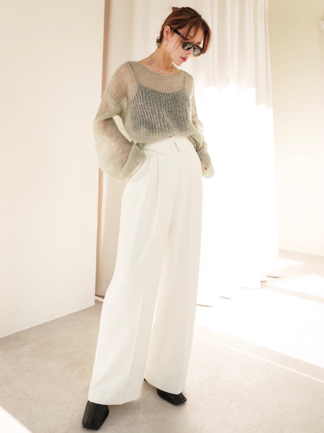 Design Waist Wide Pants