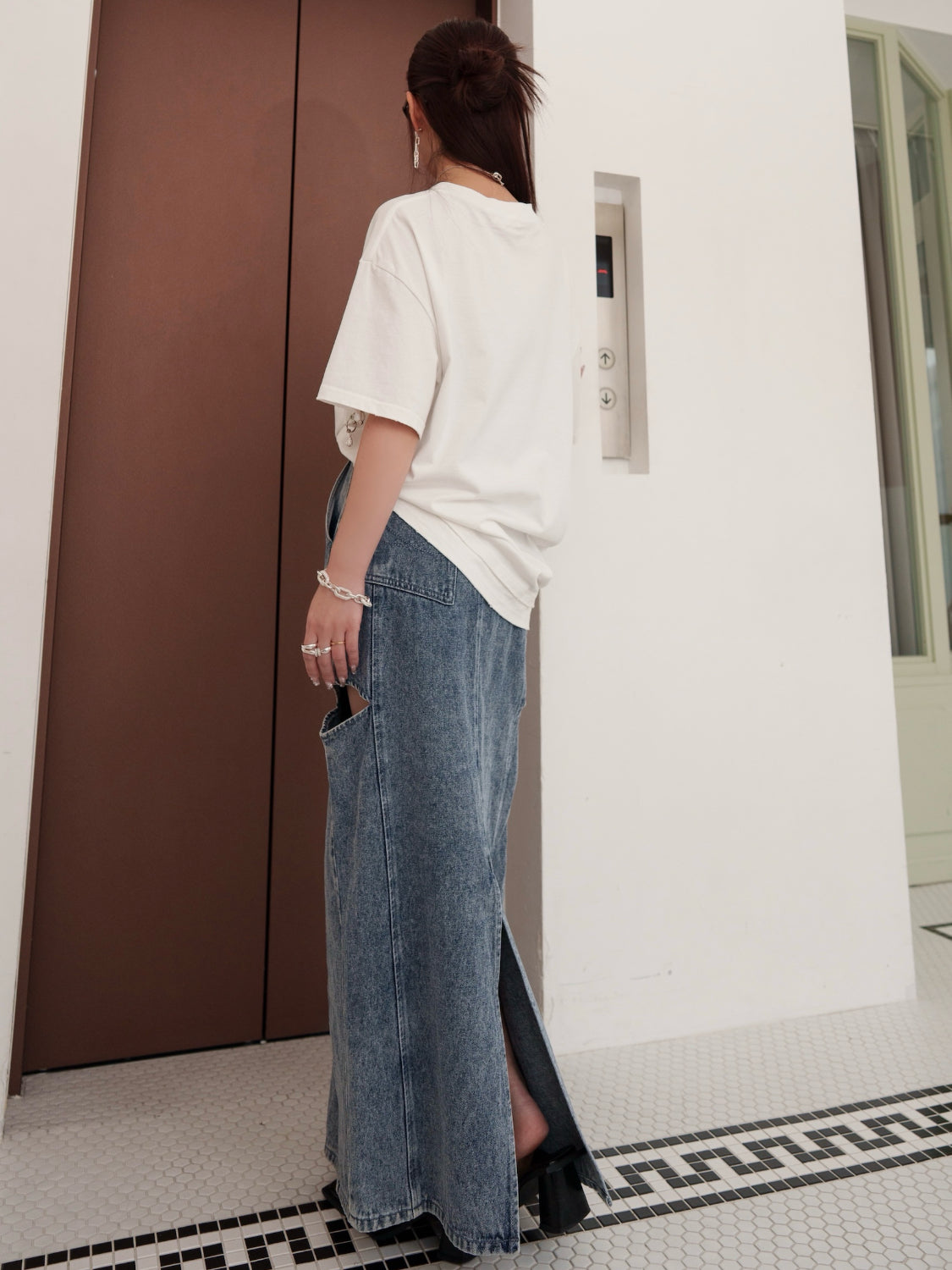 サイドホール DENIM スカート