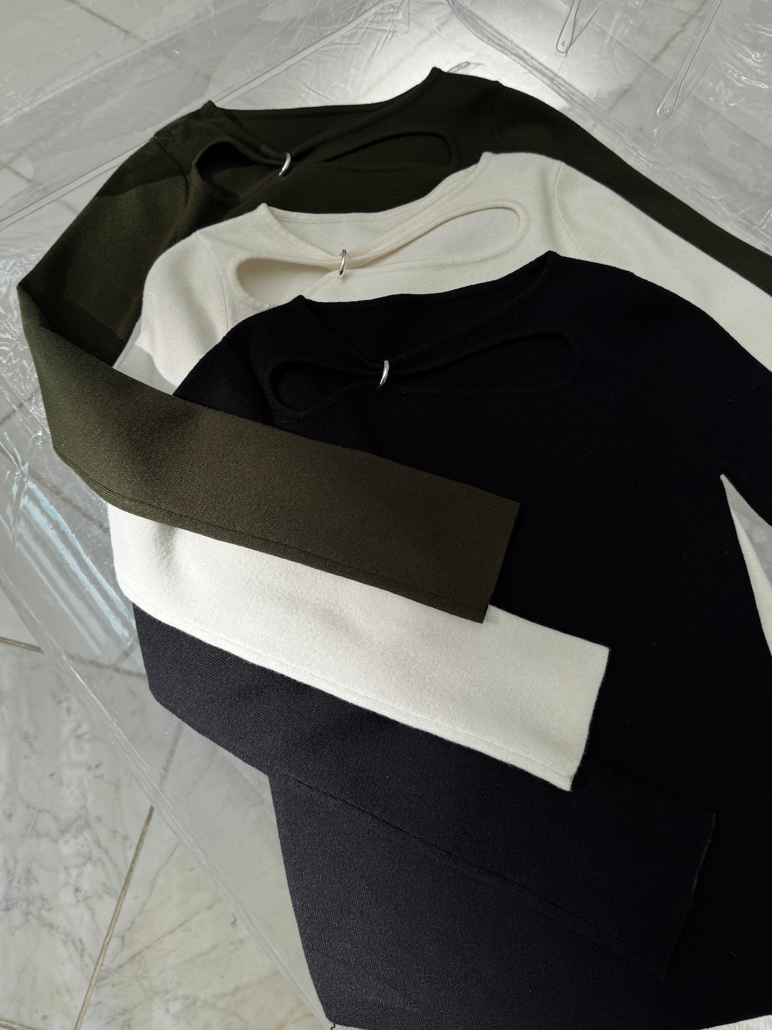 Ring アクセント KNIT トップス