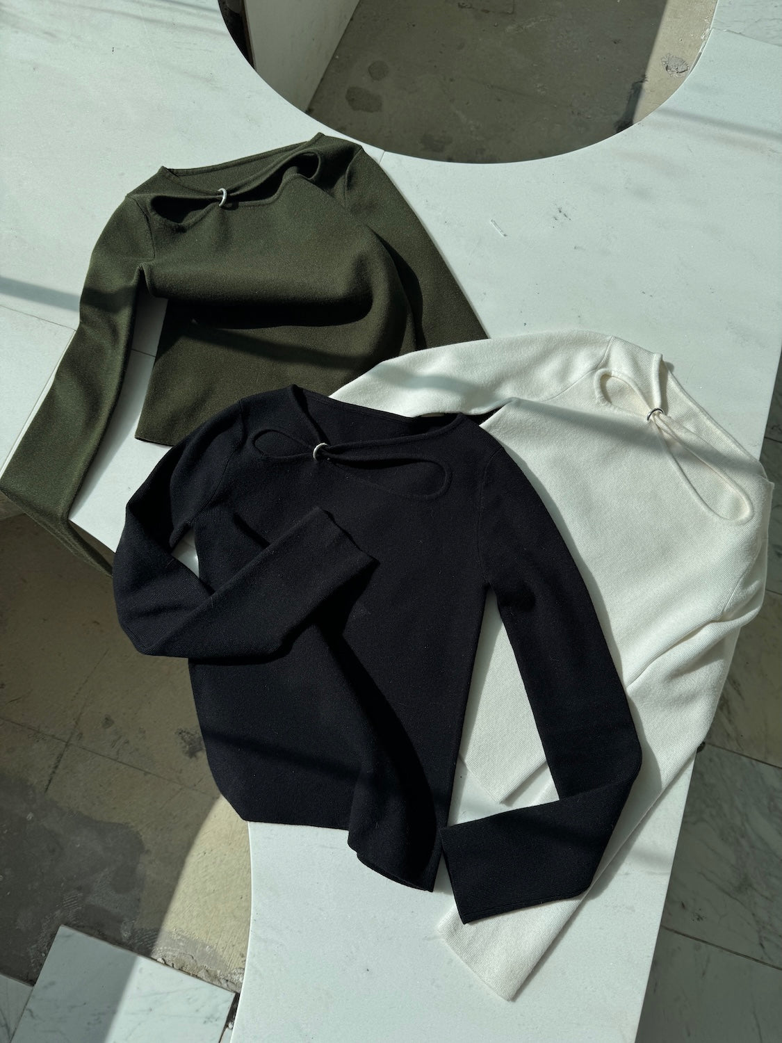 Ring アクセント KNIT トップス