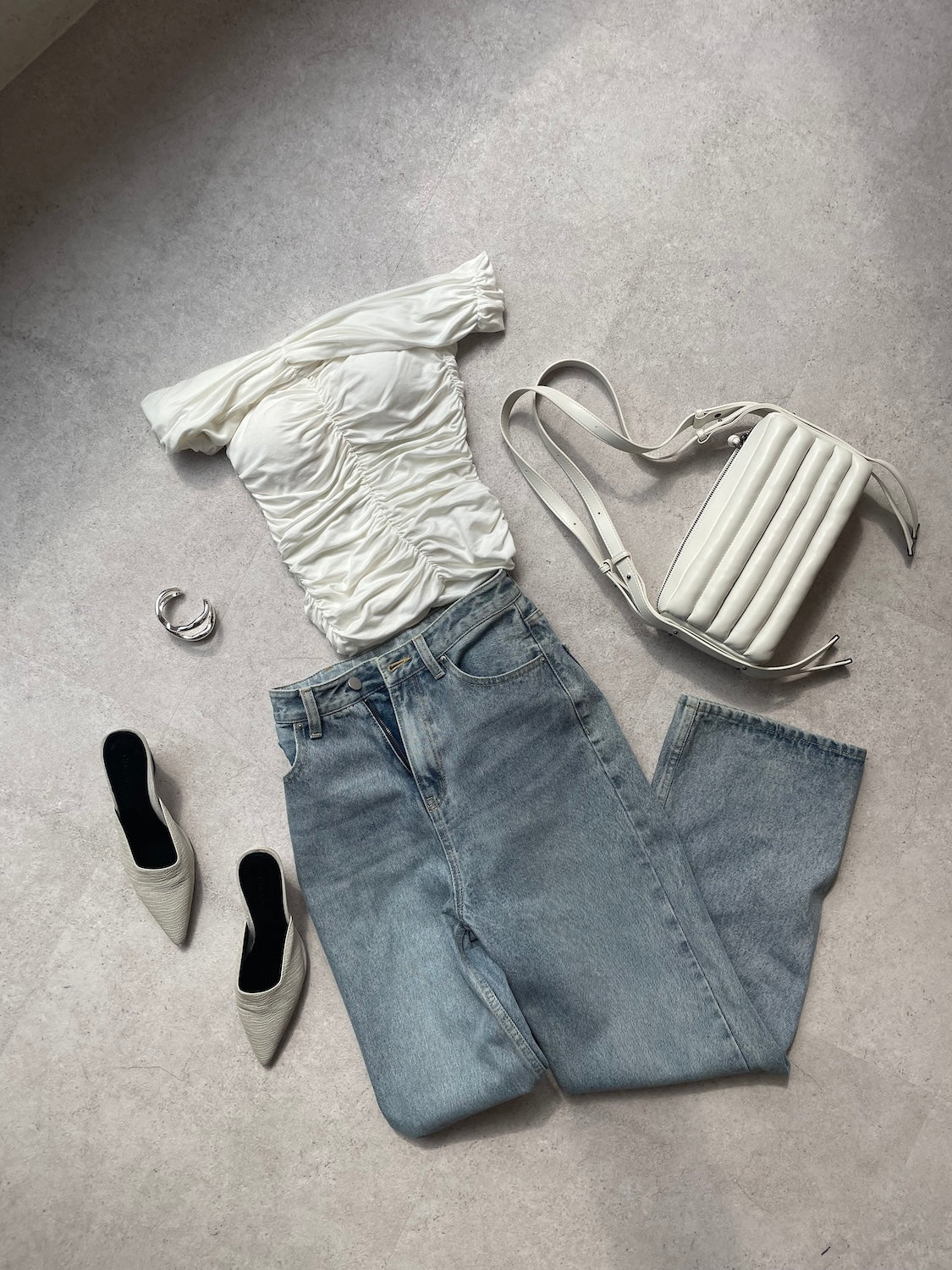 ウォッシュ ワイド プレーン Denim