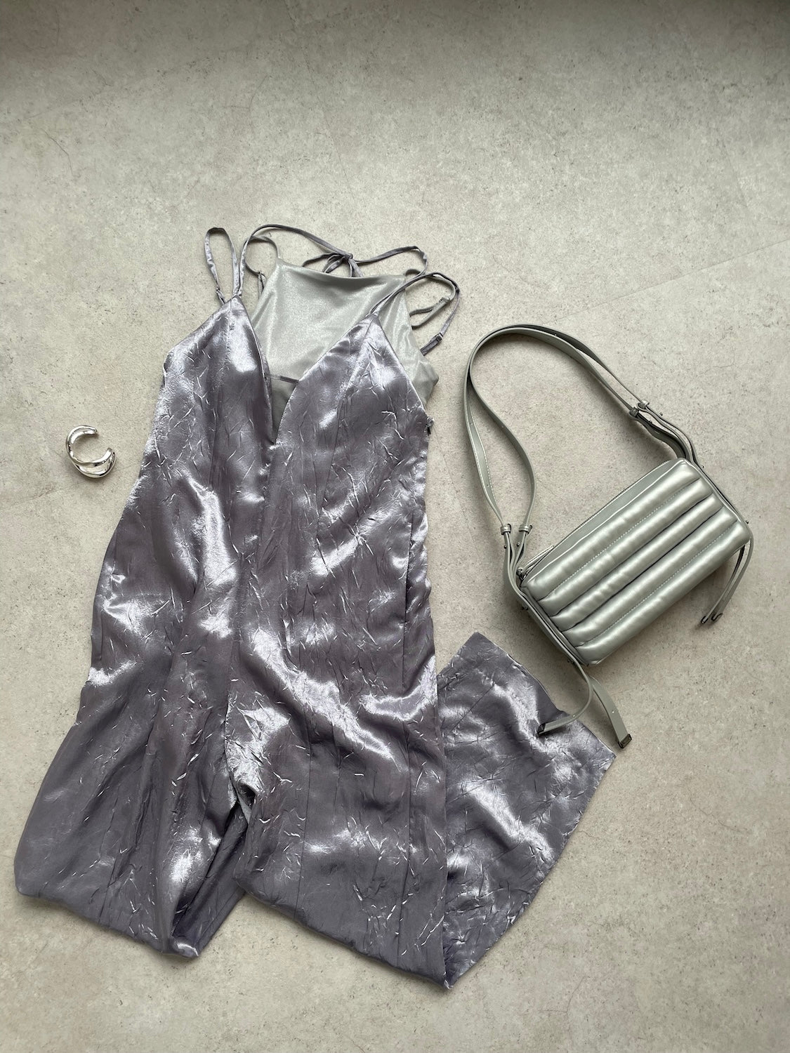 Glossy Washer Satin Romper
