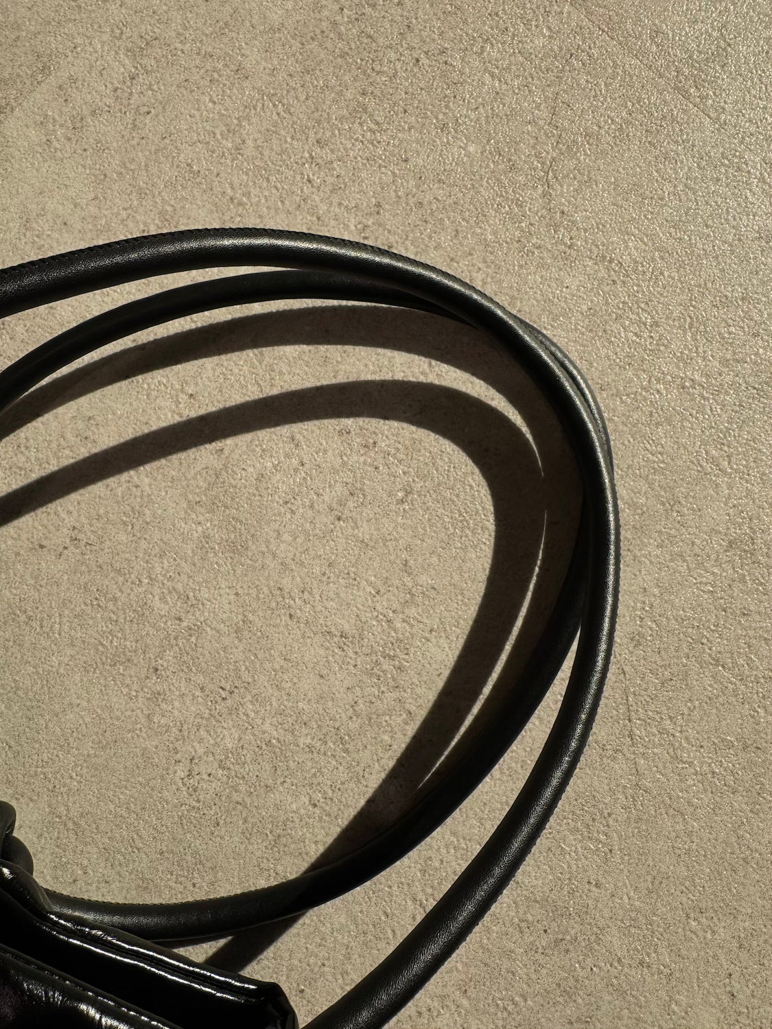 Knot crinkled leather tote