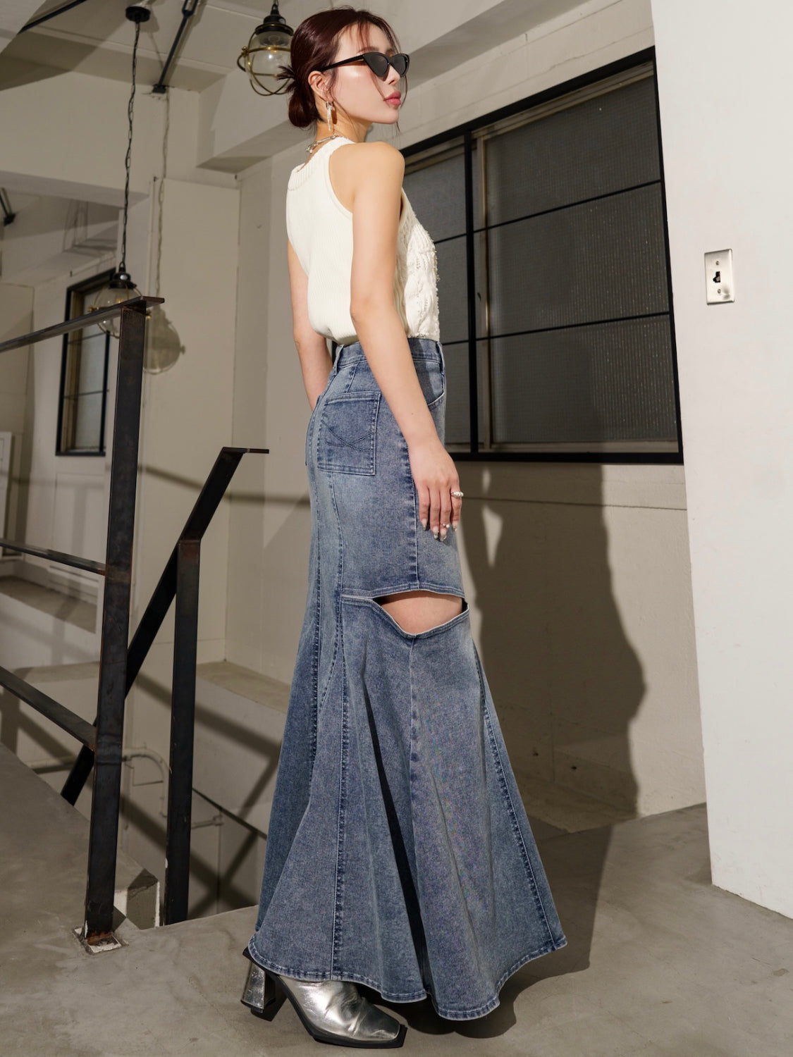 サイドホール マーメイド DENIMスカート