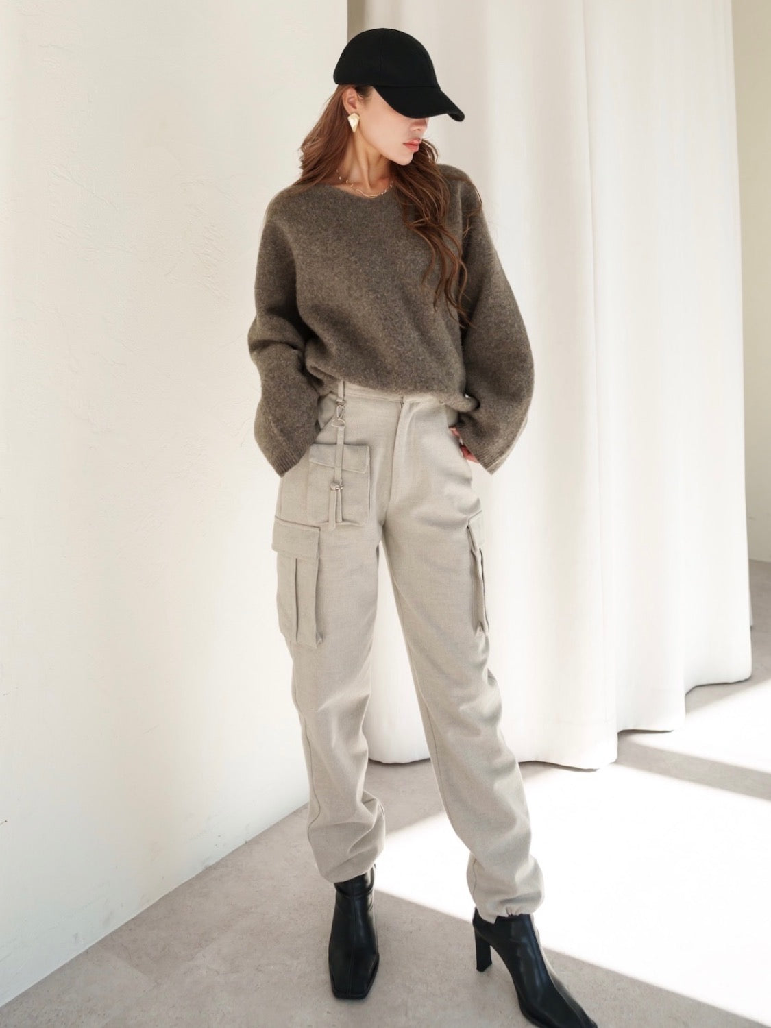 MODEL:159cm COLOR:ブラウン