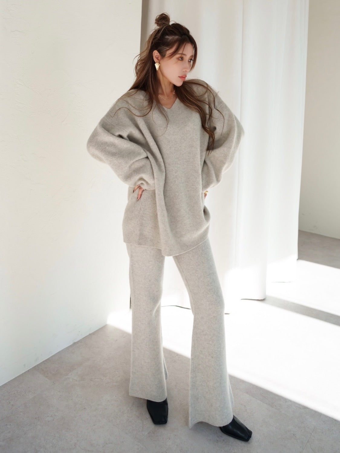 MODEL:159cm COLOR:アイボリー