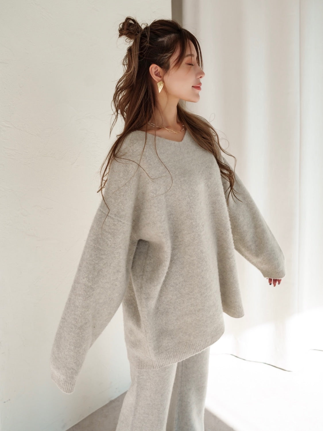 MODEL:159cm COLOR:アイボリー