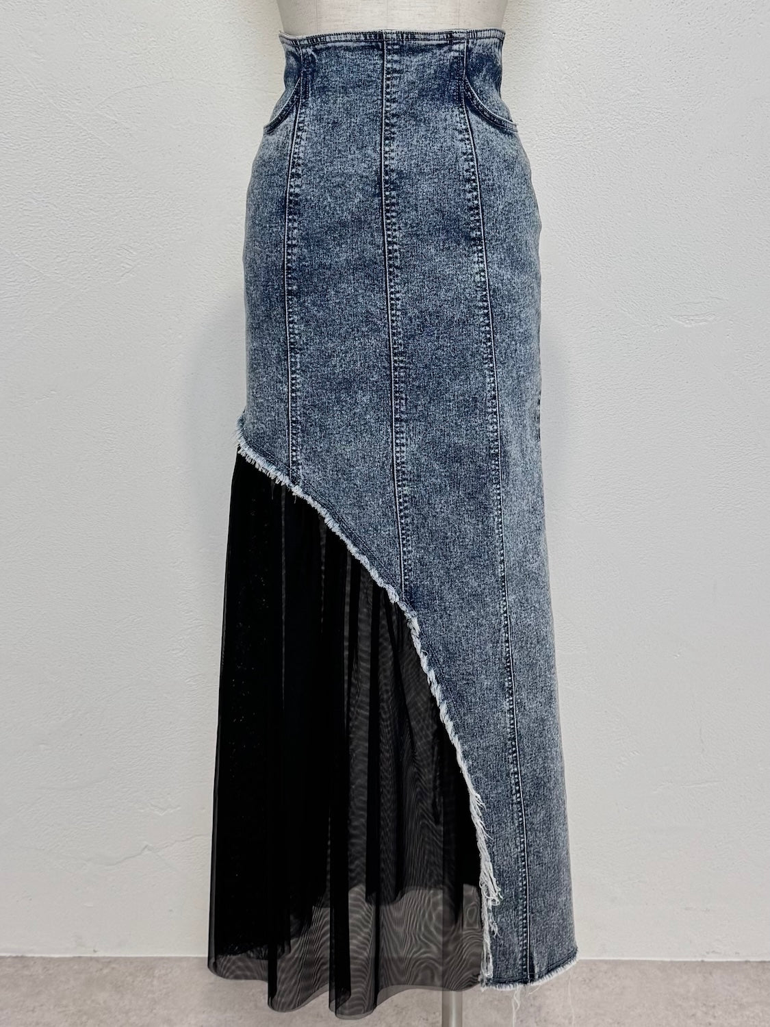 チュール ドッキング DENIM スカート