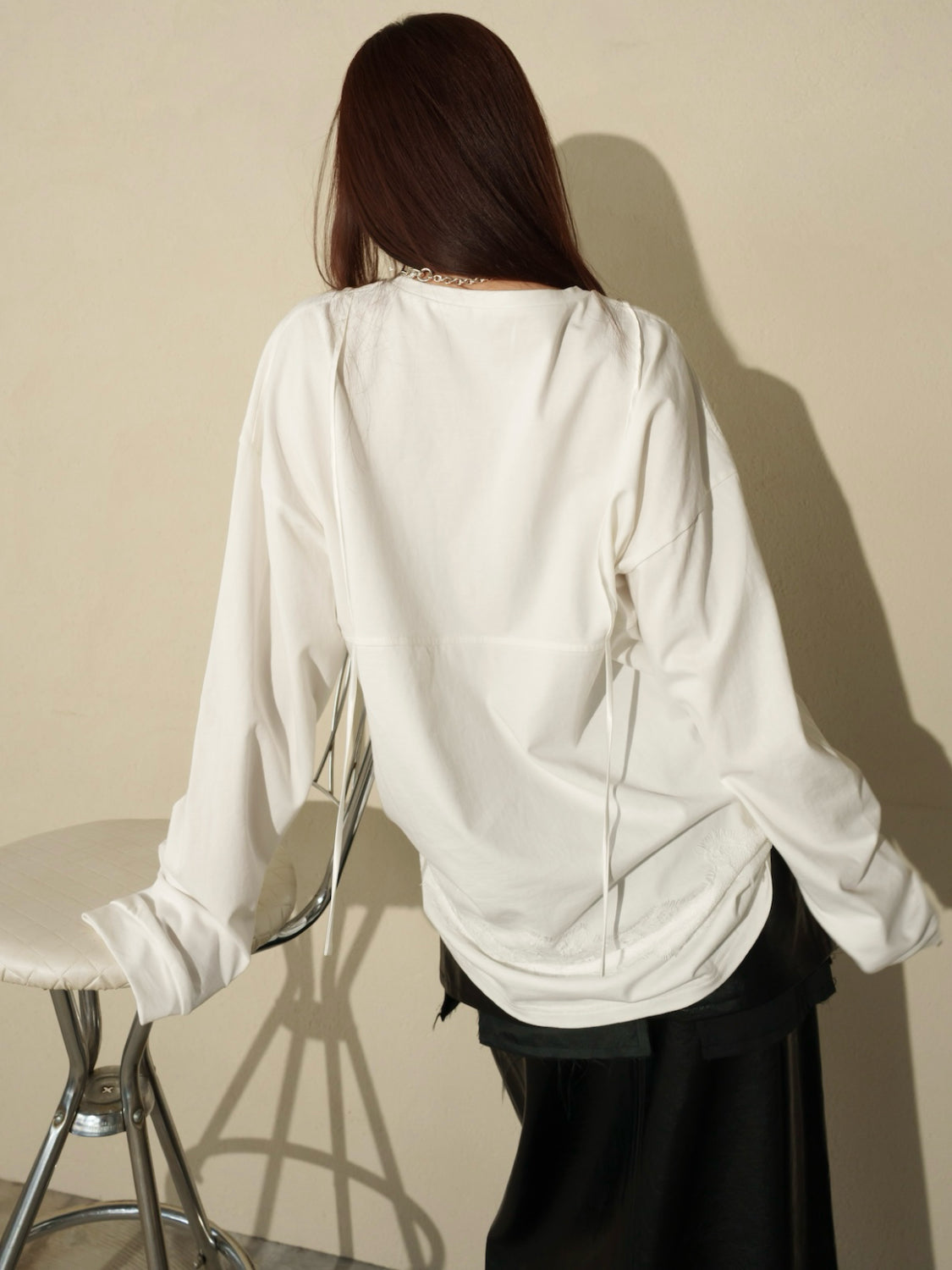 Washed レースビスチェ ロング Tシャツ