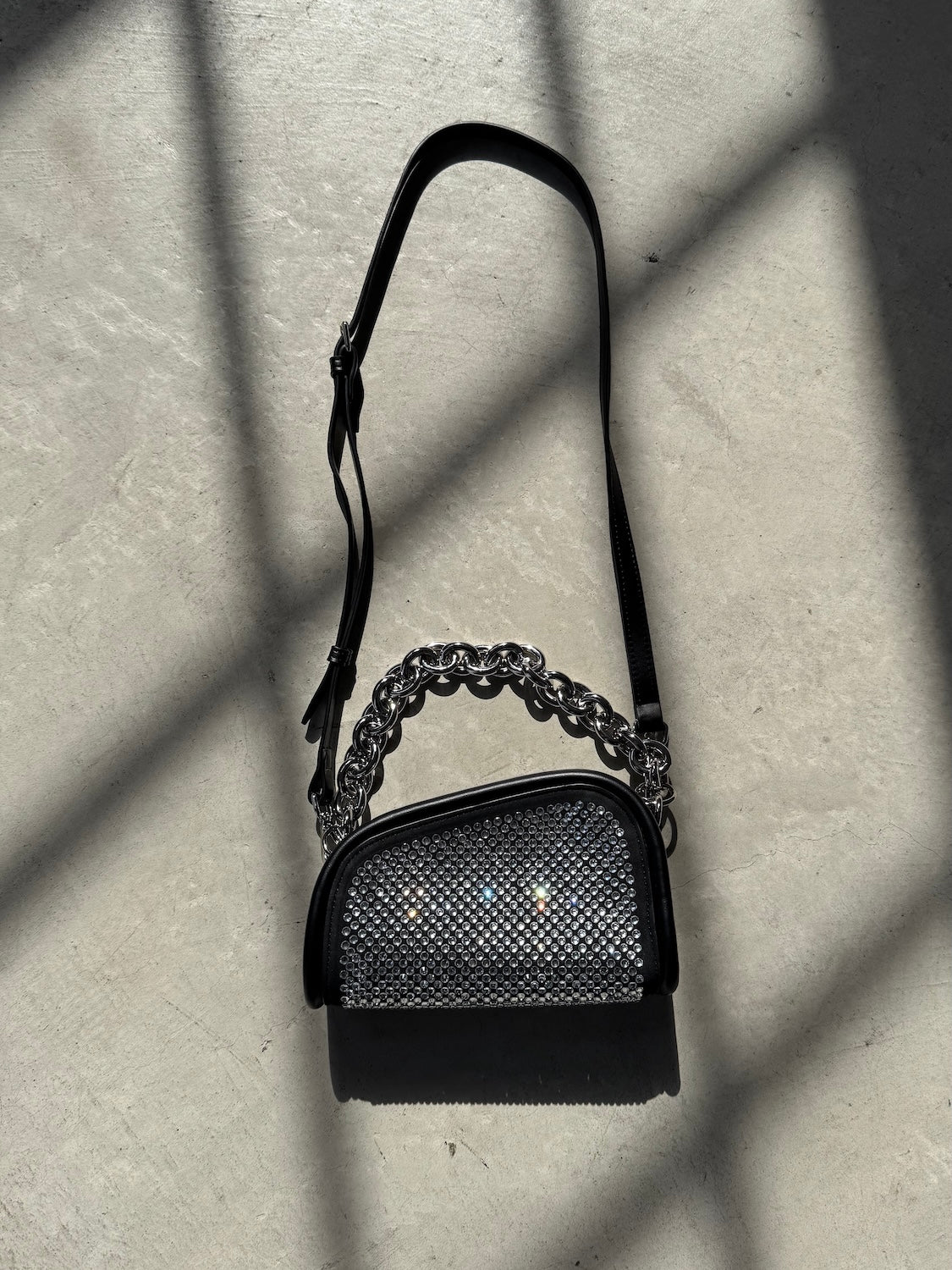 MINI ストーン Chain アシンメトリー バッグ