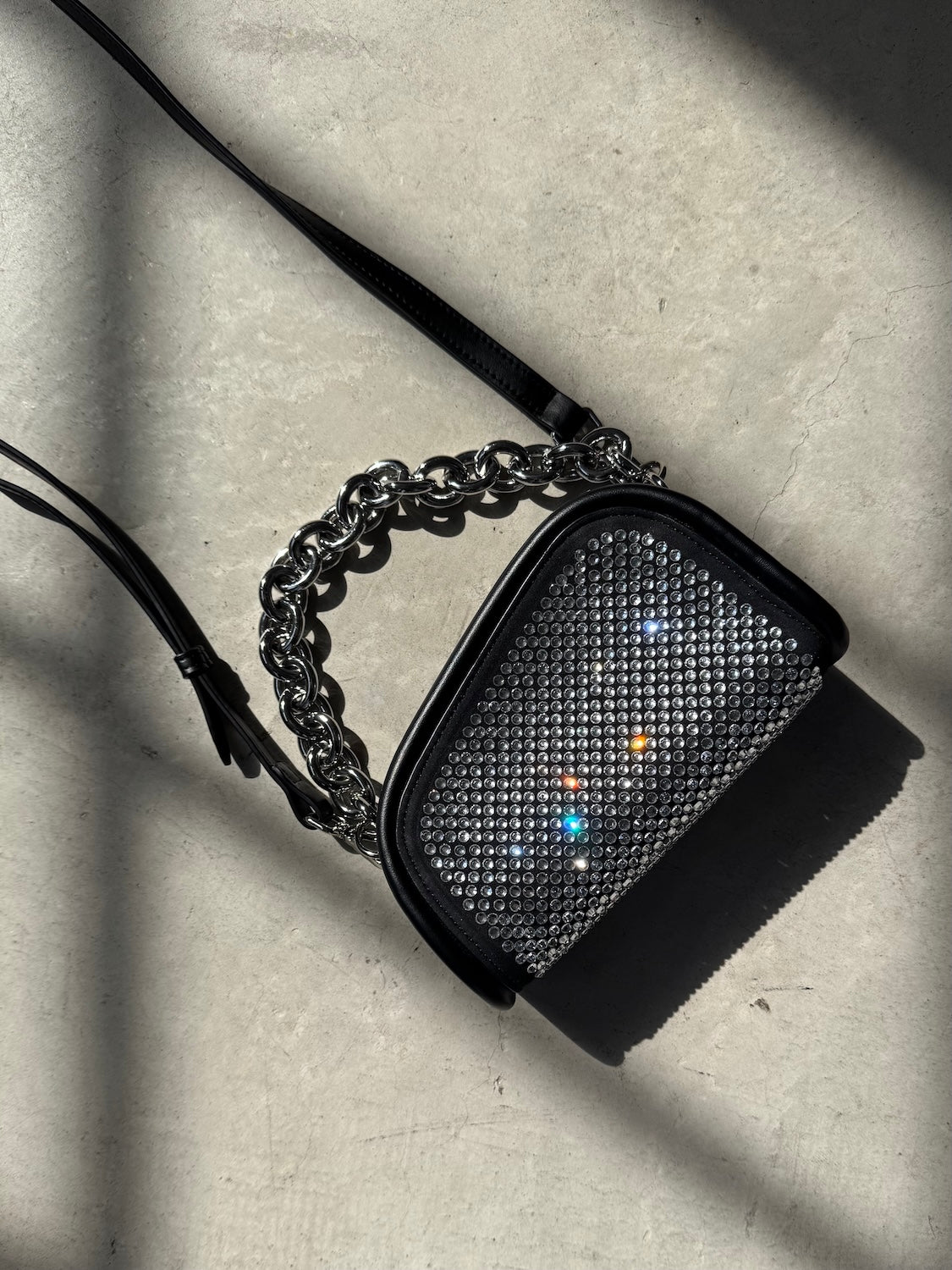 MINI ストーン Chain アシンメトリー バッグ