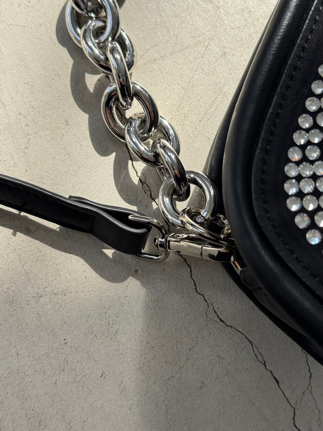 MINI ストーン Chain アシンメトリー バッグ