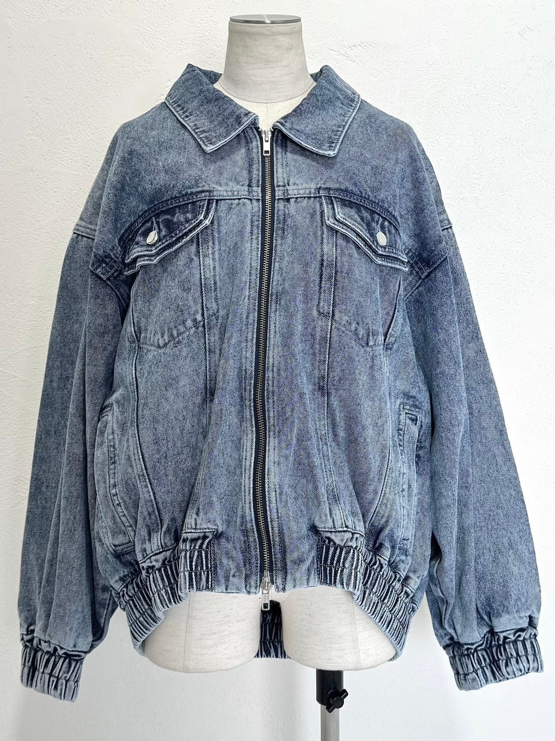 Washed ギャザー DENIM ジャケット