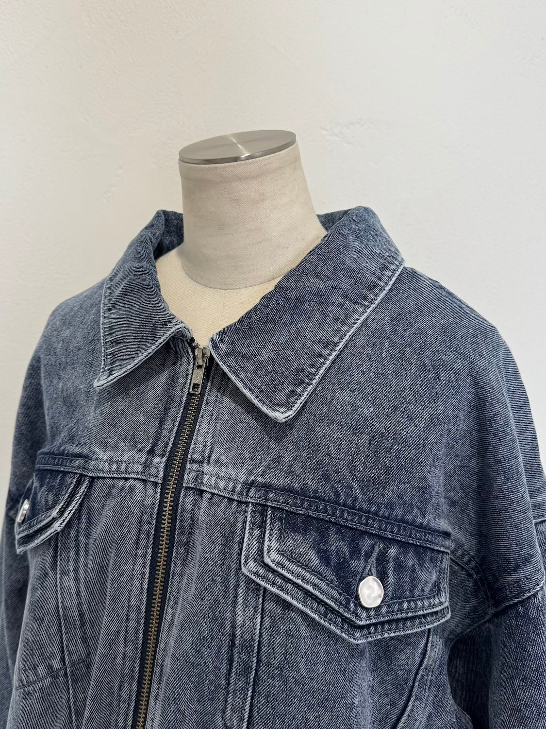 Washed ギャザー DENIM ジャケット