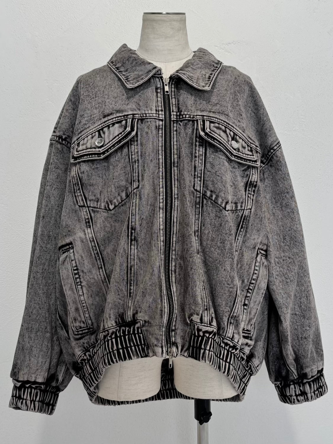 Washed ギャザー DENIM ジャケット