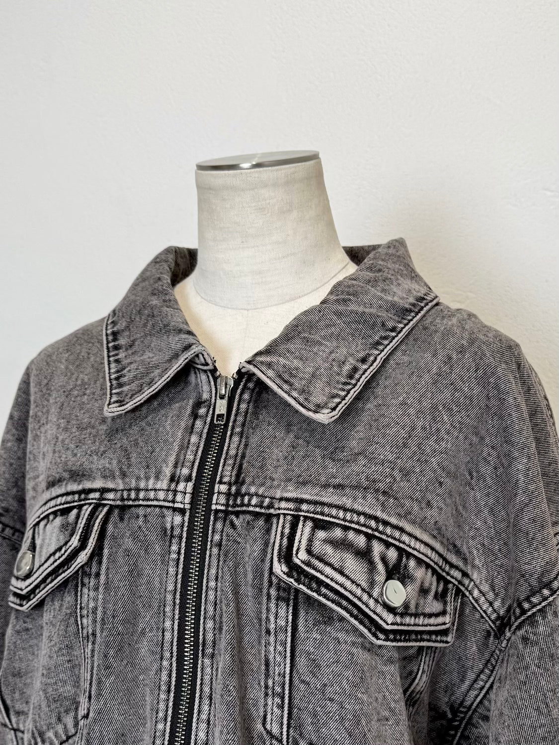 Washed ギャザー DENIM ジャケット