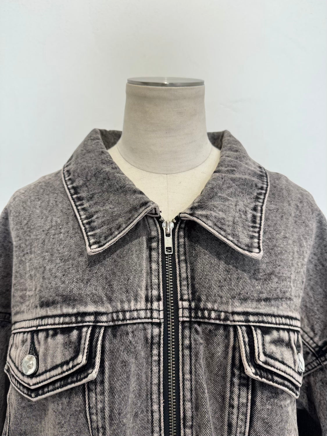 Washed ギャザー DENIM ジャケット