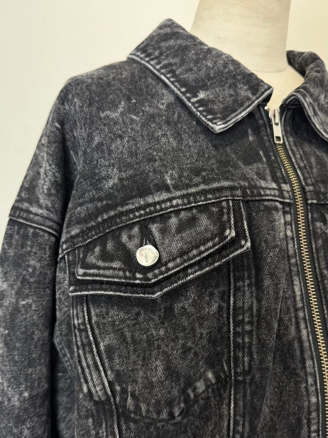 Washed ギャザー DENIM ジャケット