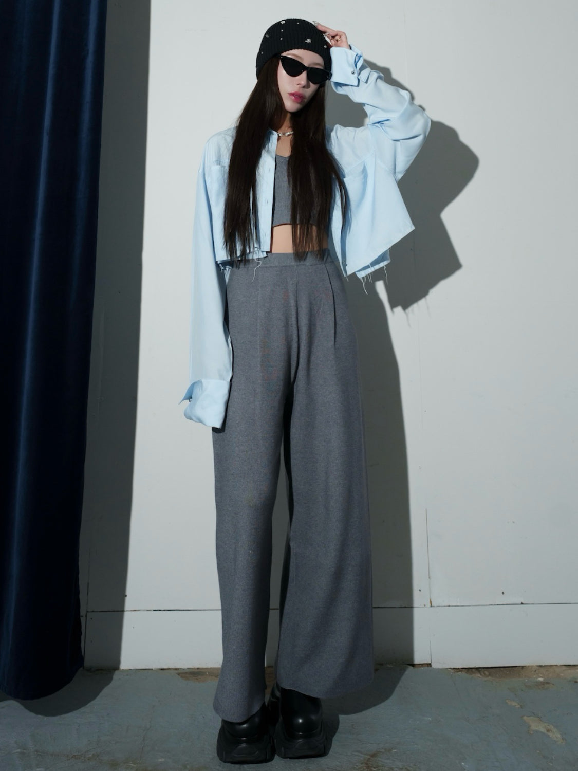 カットオフ Cropped ブラウス