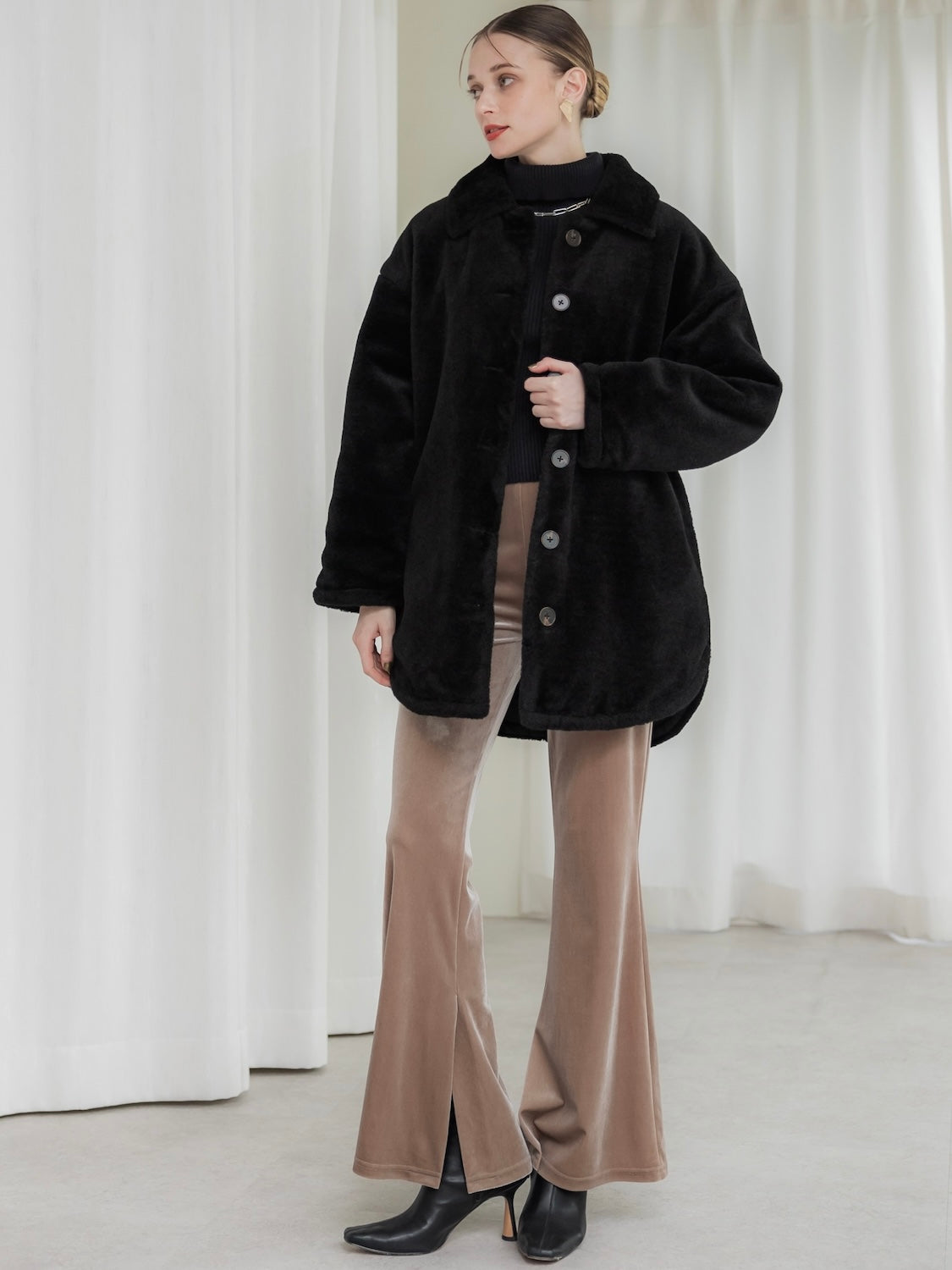 リバーシブル Boa キルティング コート