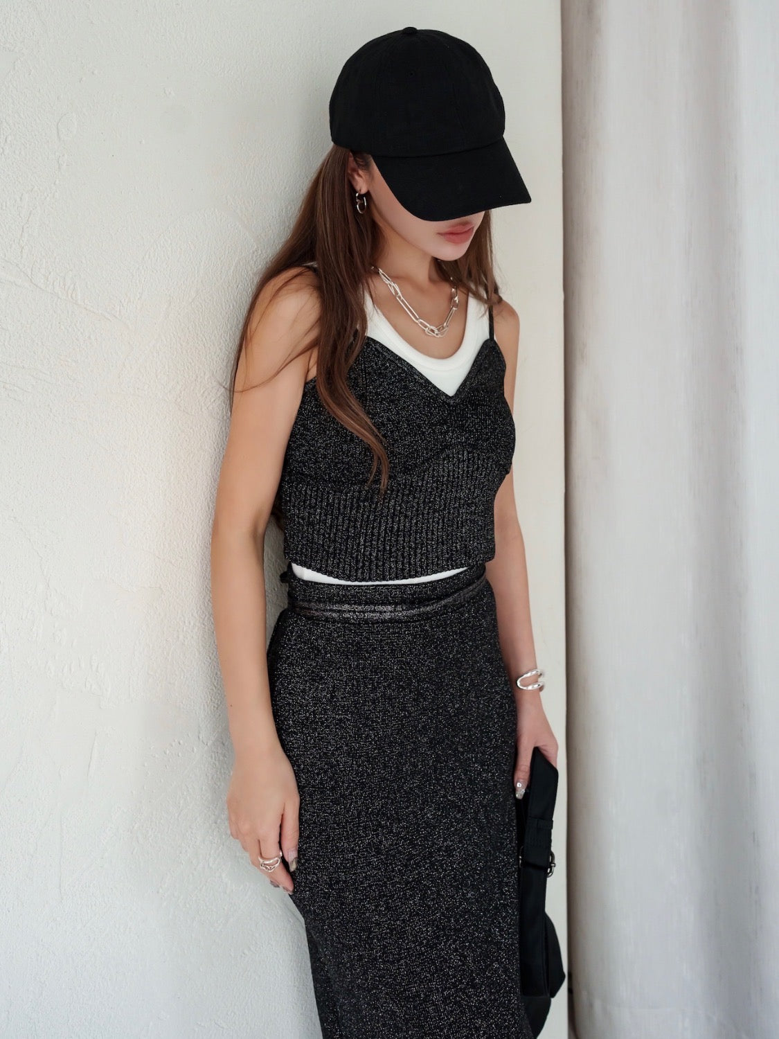 Glitter Skirt Knit Set