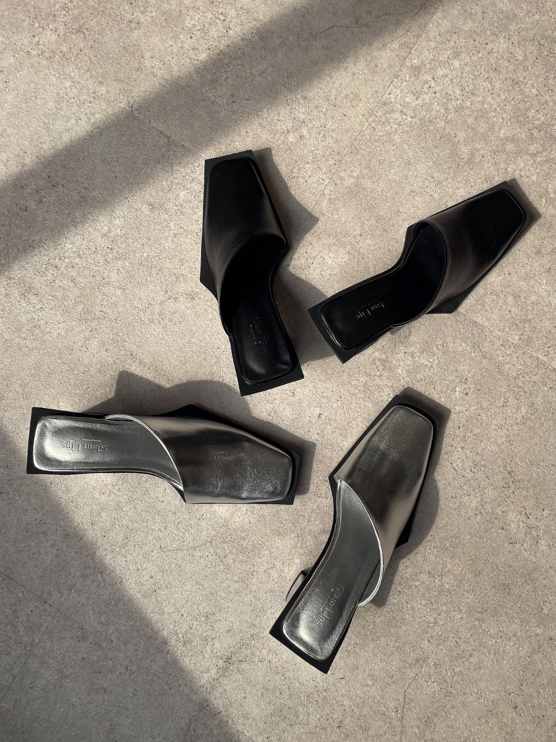 Square Toe Metallic Mule