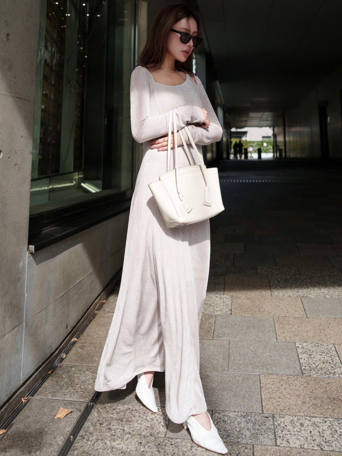 Twist ショルダー ラメ One-piece