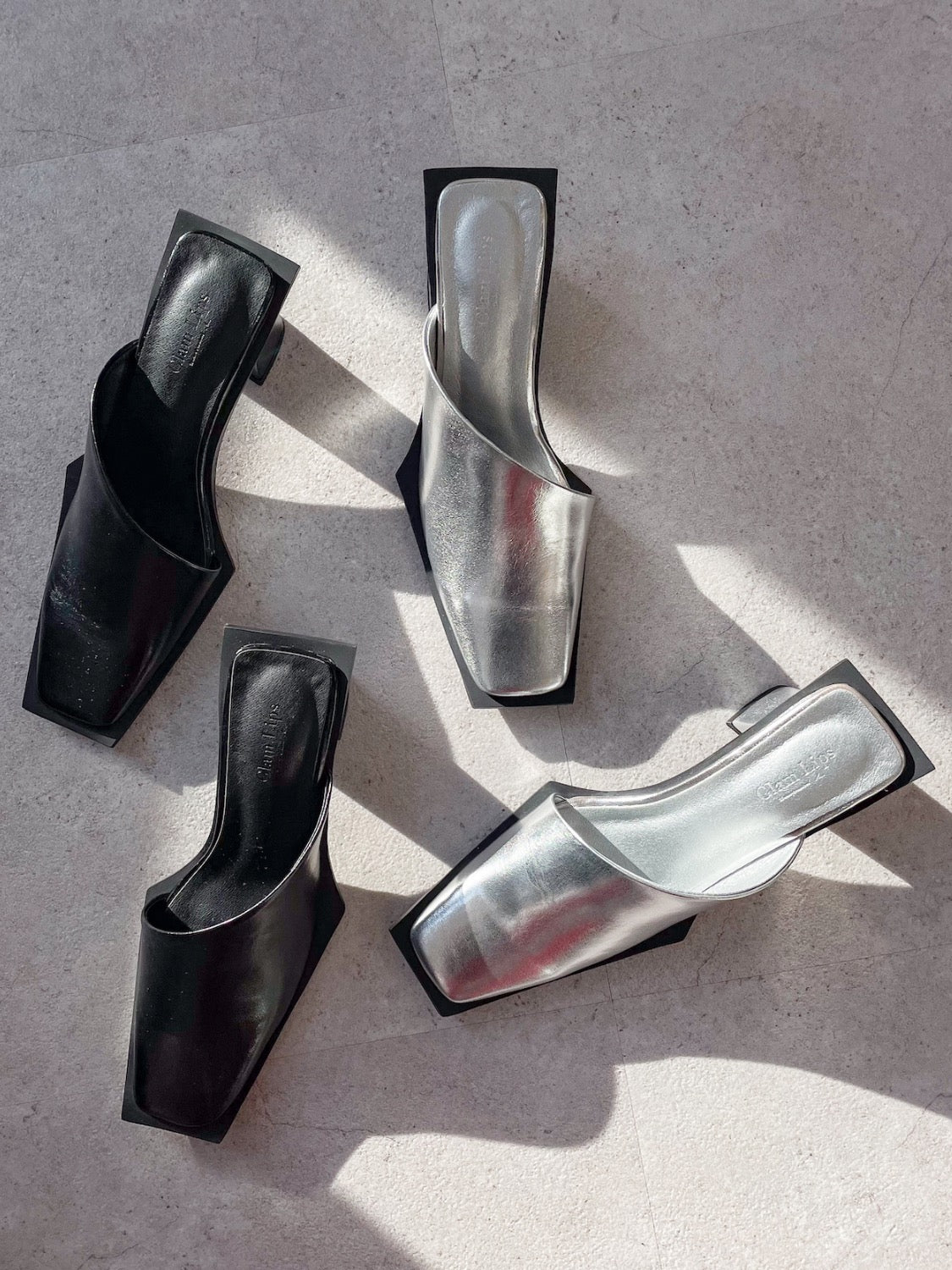 Square Toe Metallic Mule
