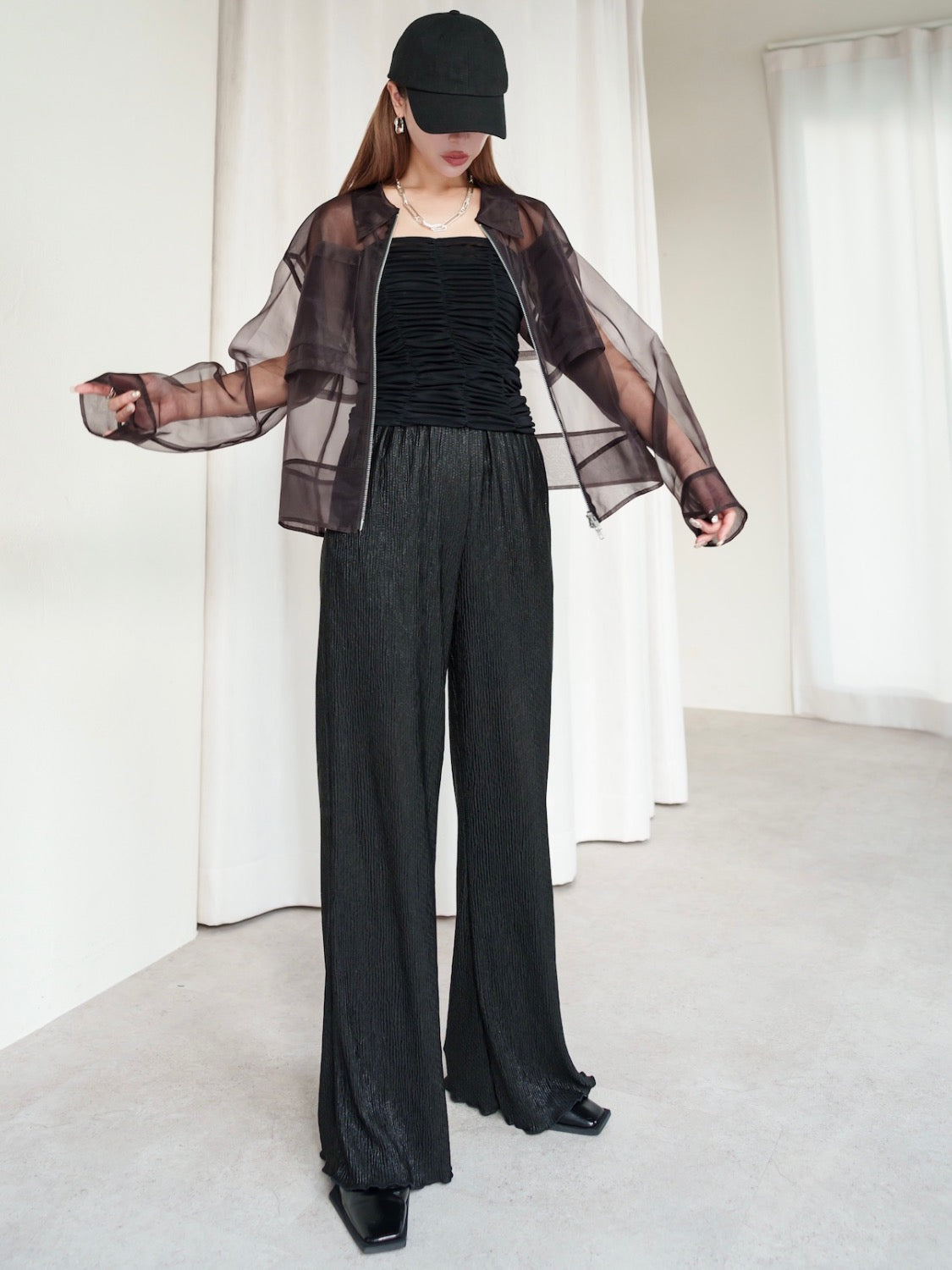 シアー ジップ Shirt