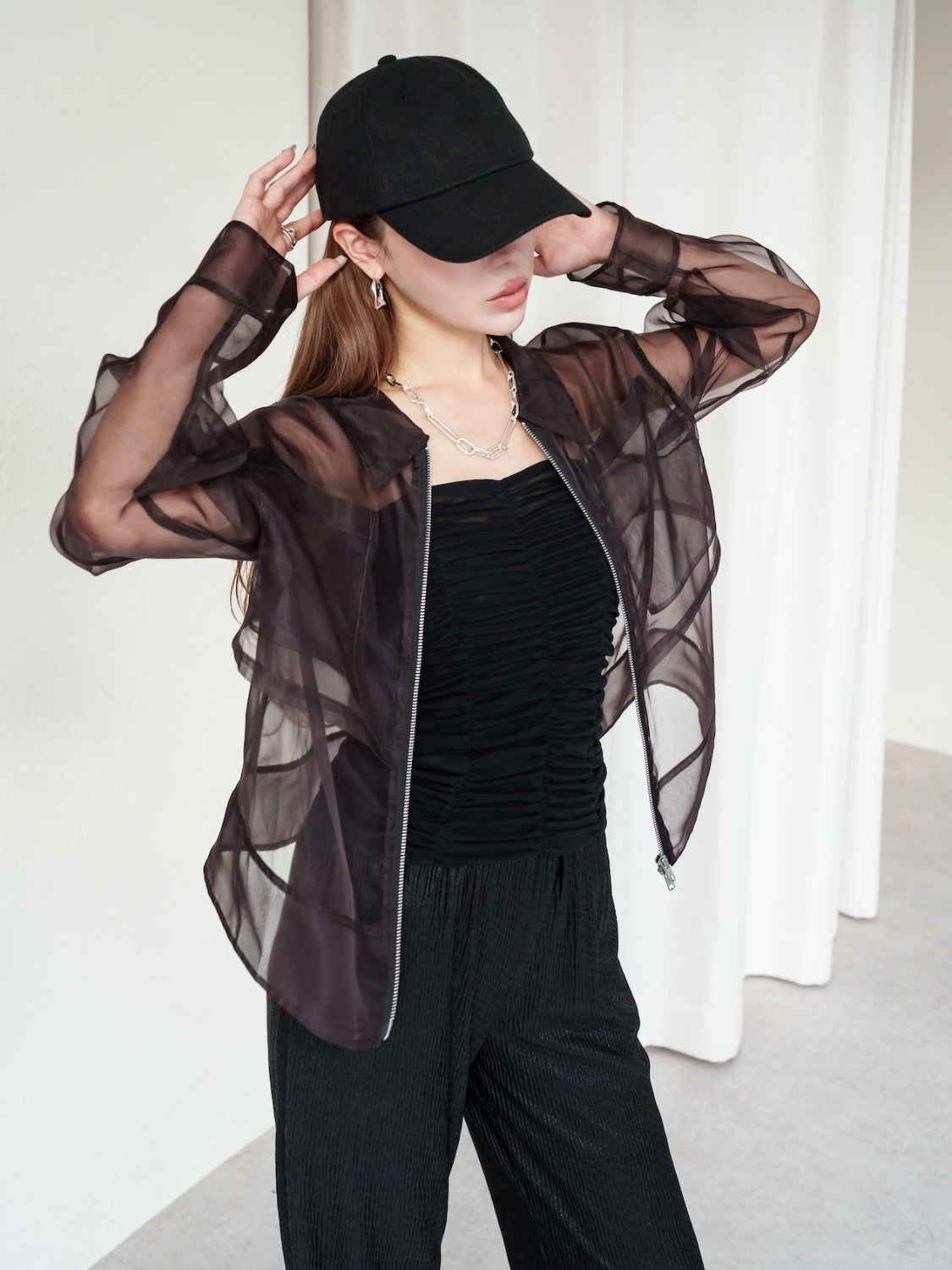 シアー ジップ Shirt