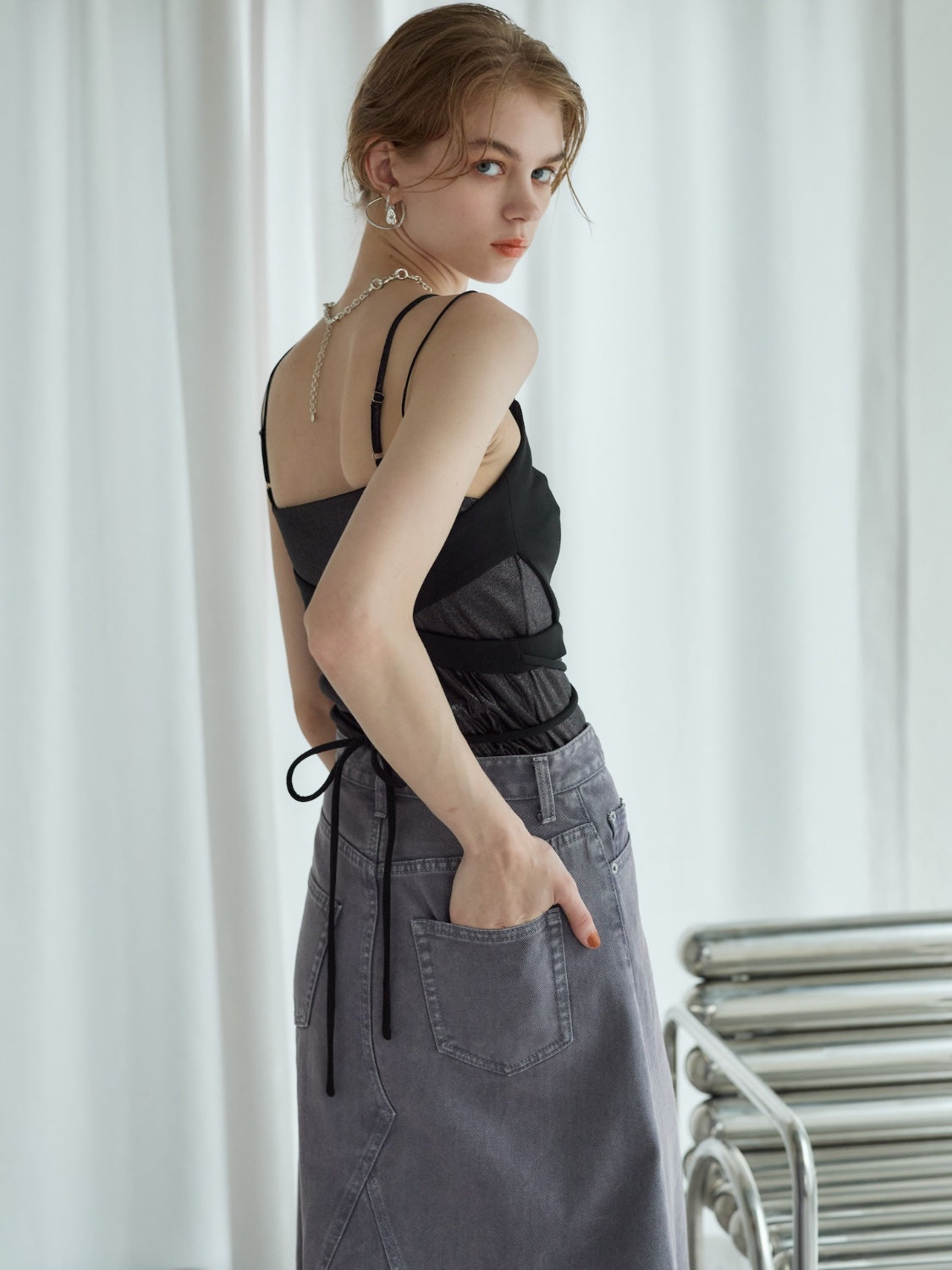 Smooth corset-like bustier