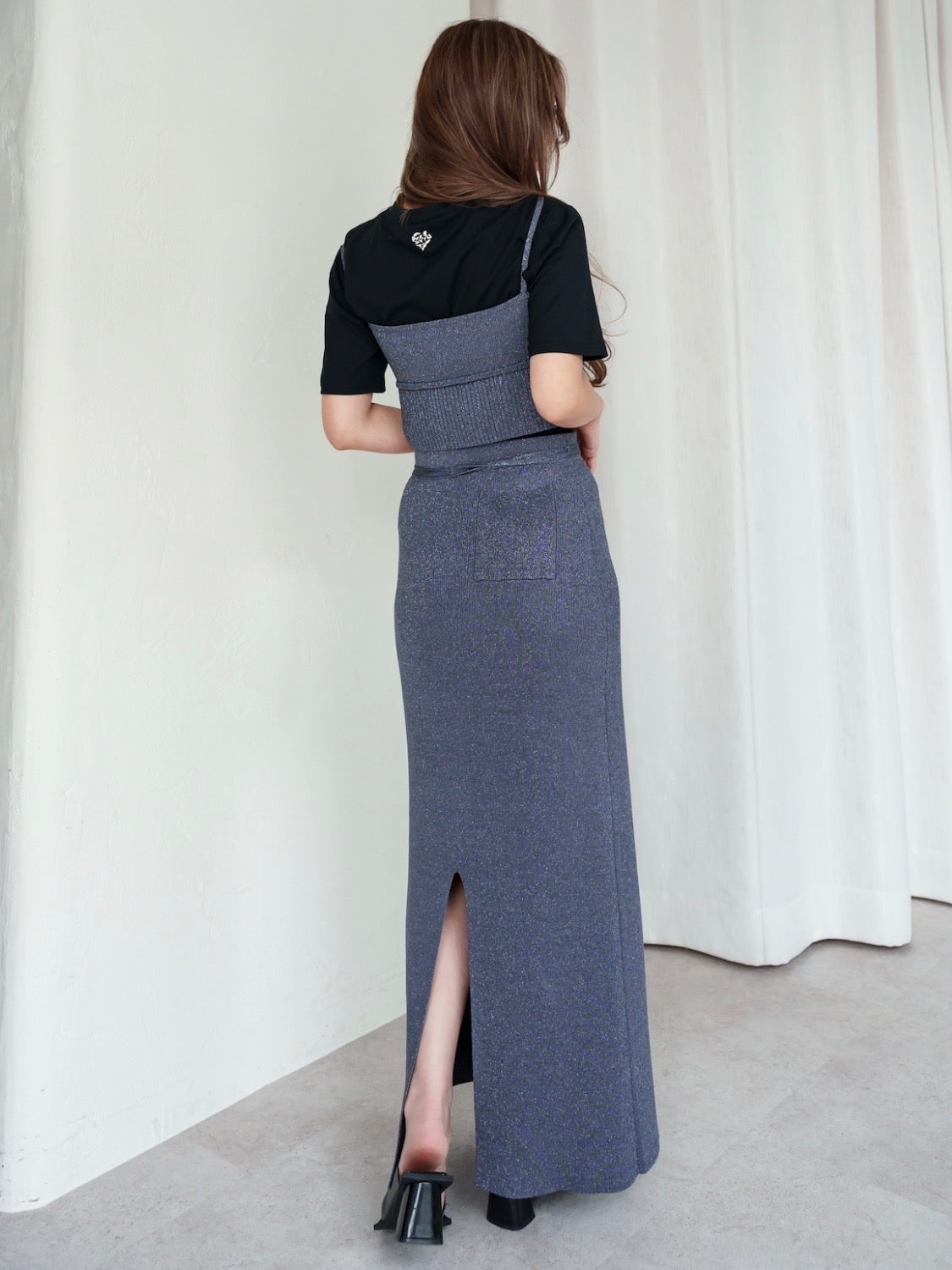 Glitter Skirt Knit Set