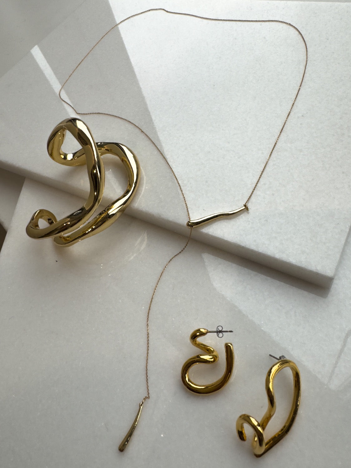 Twisted Drop Lariat Necklace