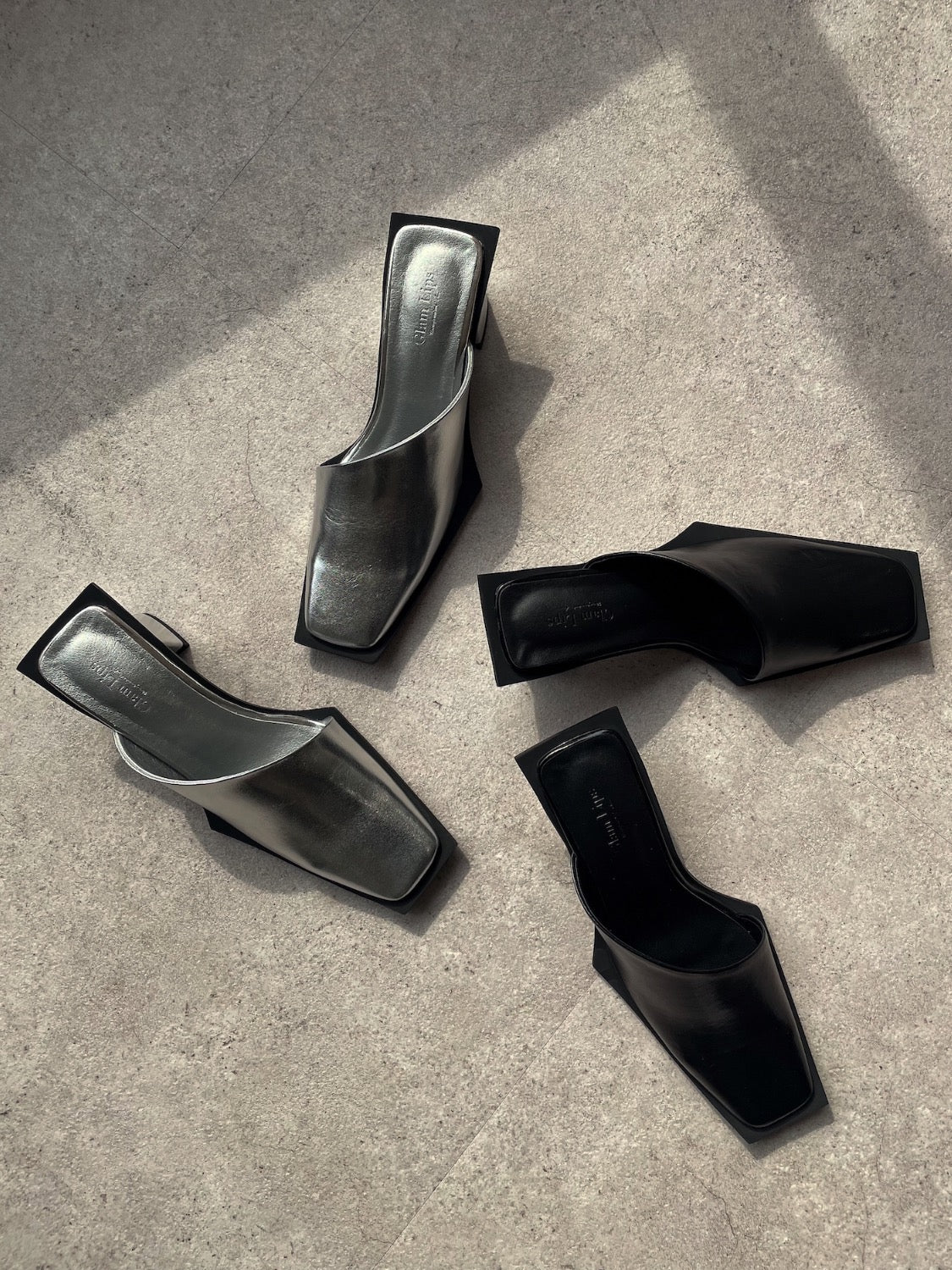 Square Toe Metallic Mule