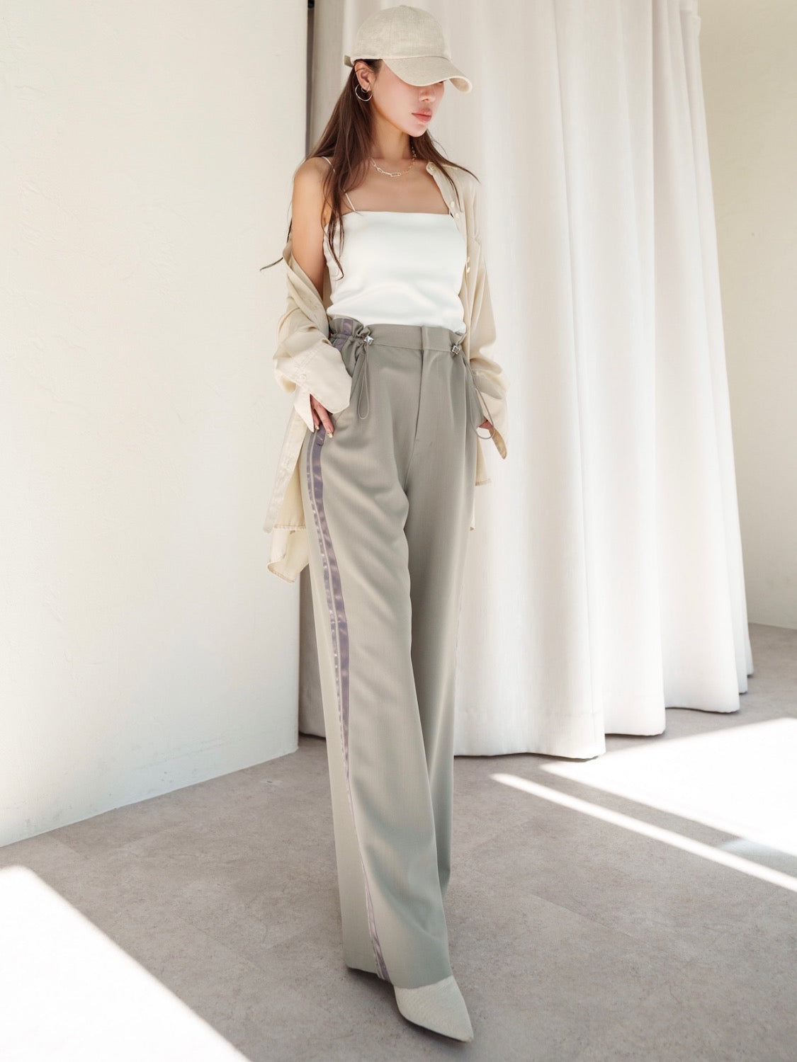 Waist Draw Line Pants