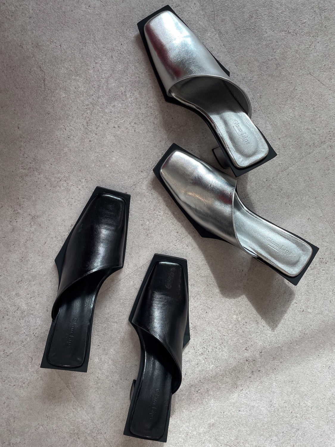 Square Toe Metallic Mule